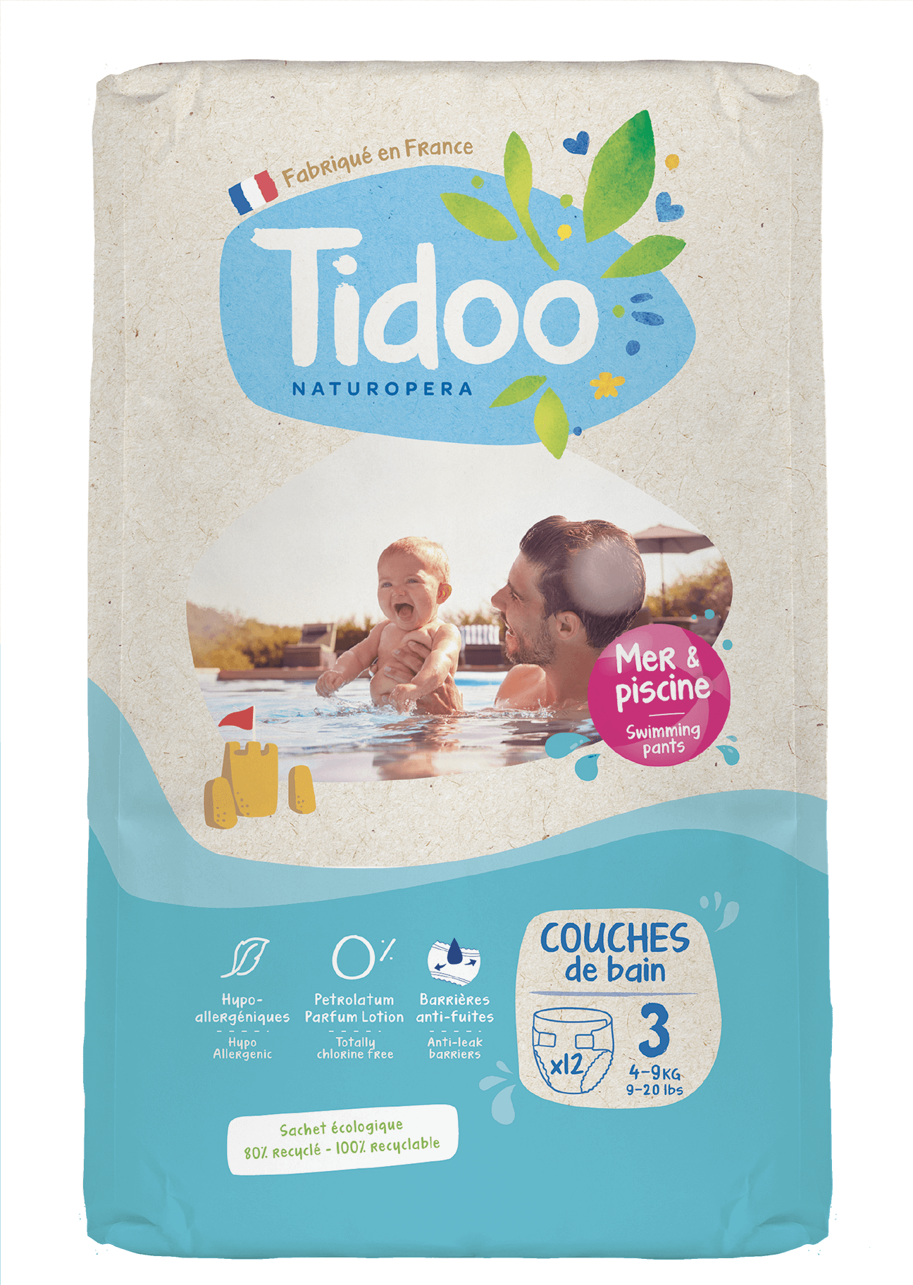 Tidoo Nature swim & play couches T3 4-9kg 12pièces